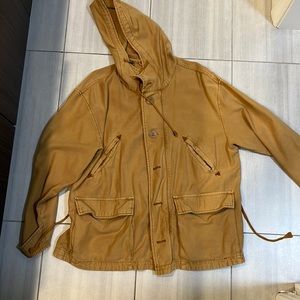 FREE PEOPLE Joshua tree jacket in mustard vintage yellow. Oversized fit